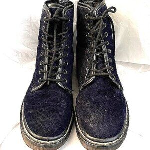 Vintage Dr. Martens Black Velvet Boots U.S Size 8 Made in England